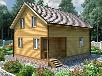 Дом Двухэтажный дом под ключ <span></span> "Кузбасс" 7 на 9