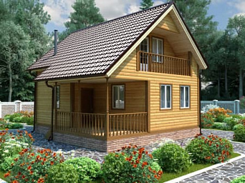 Дом Двухэтажный дом из бруса <span></span> "Краснодар" 7 на 8