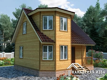 Дом Дом из бруса с планировкой <span></span> "Лидер" 7 на 7